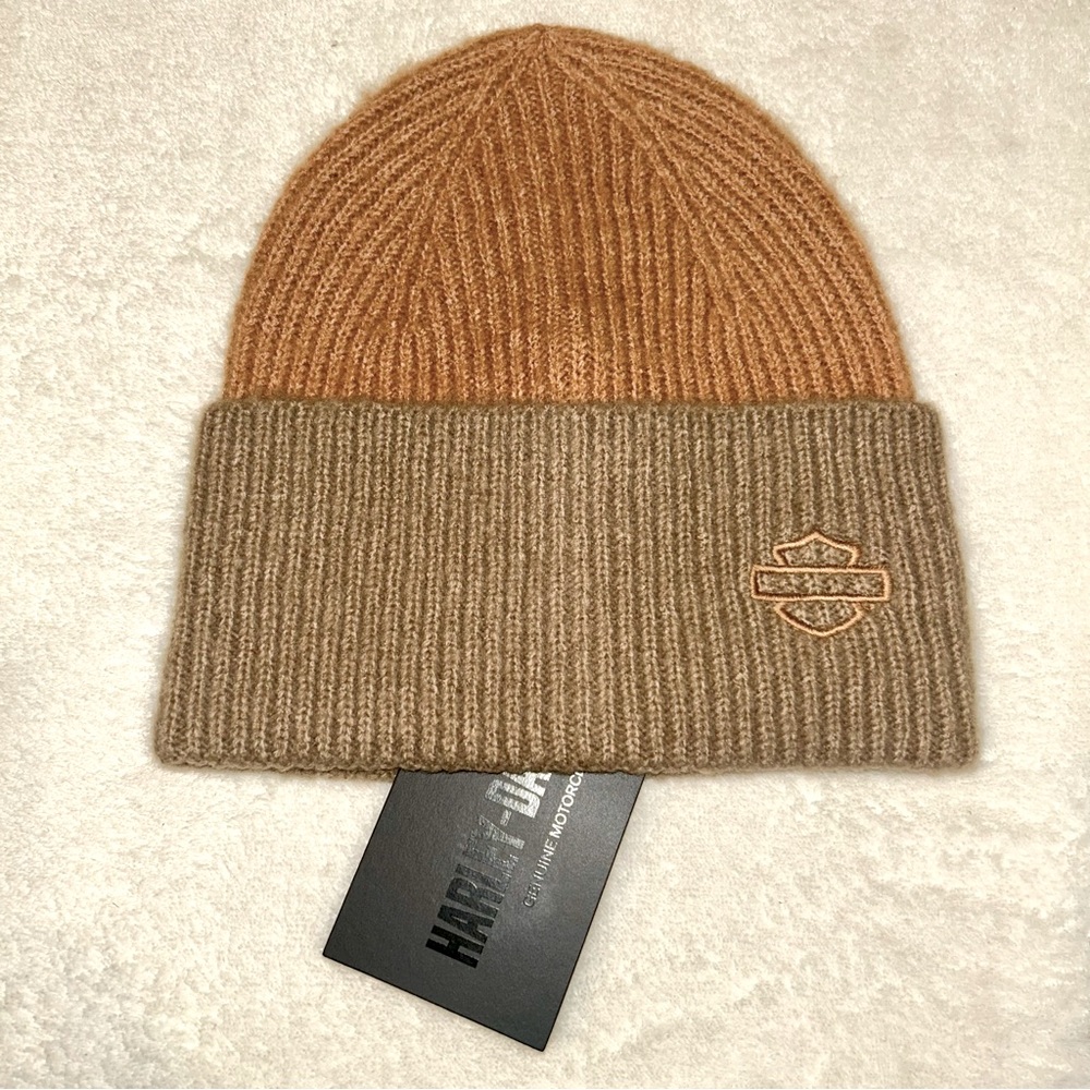 Harley-Davidson Knit Beanie Cap, Tan, NWT